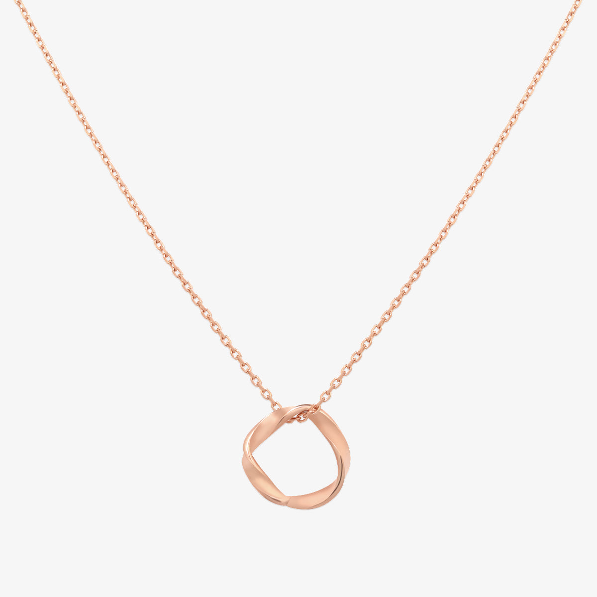 Twisted circle pendant necklace