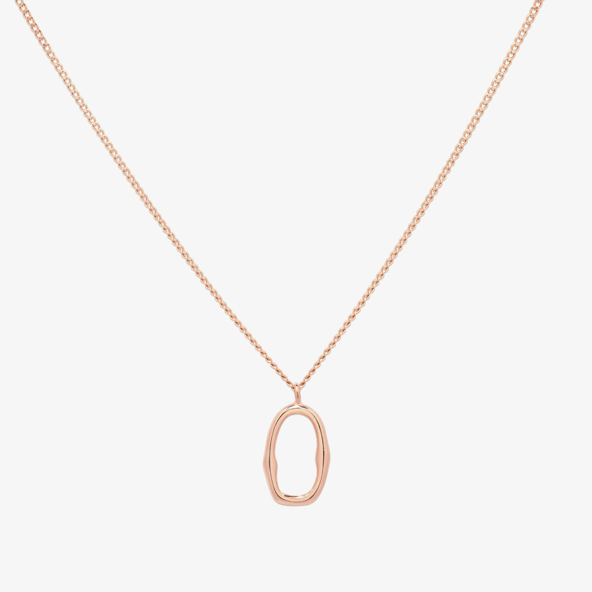 Line oval pendant necklace