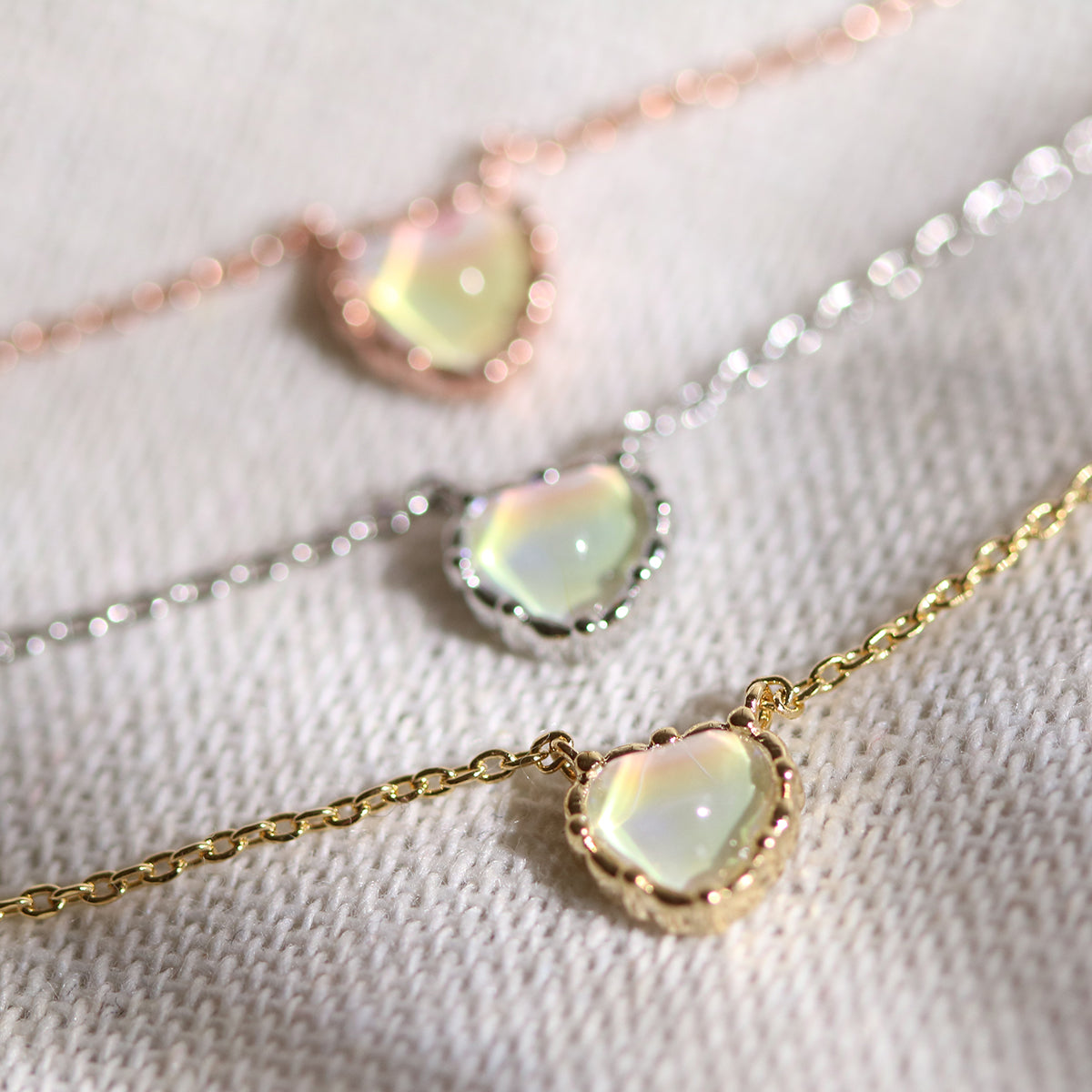 Moonstone heart necklace