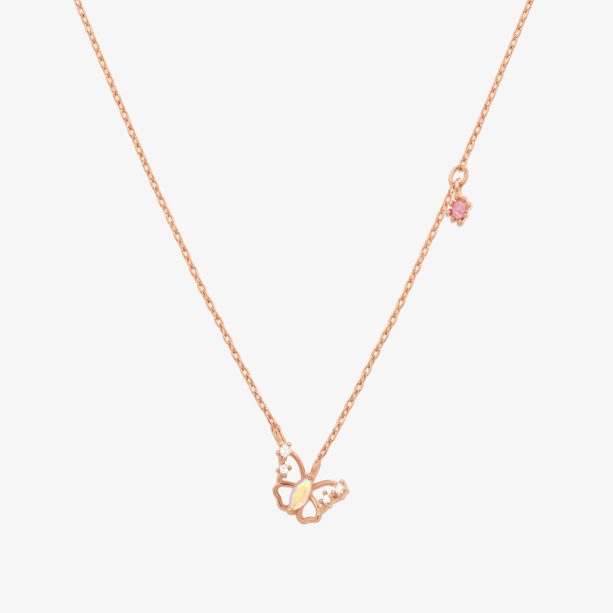 Butterfly cubic drop necklace