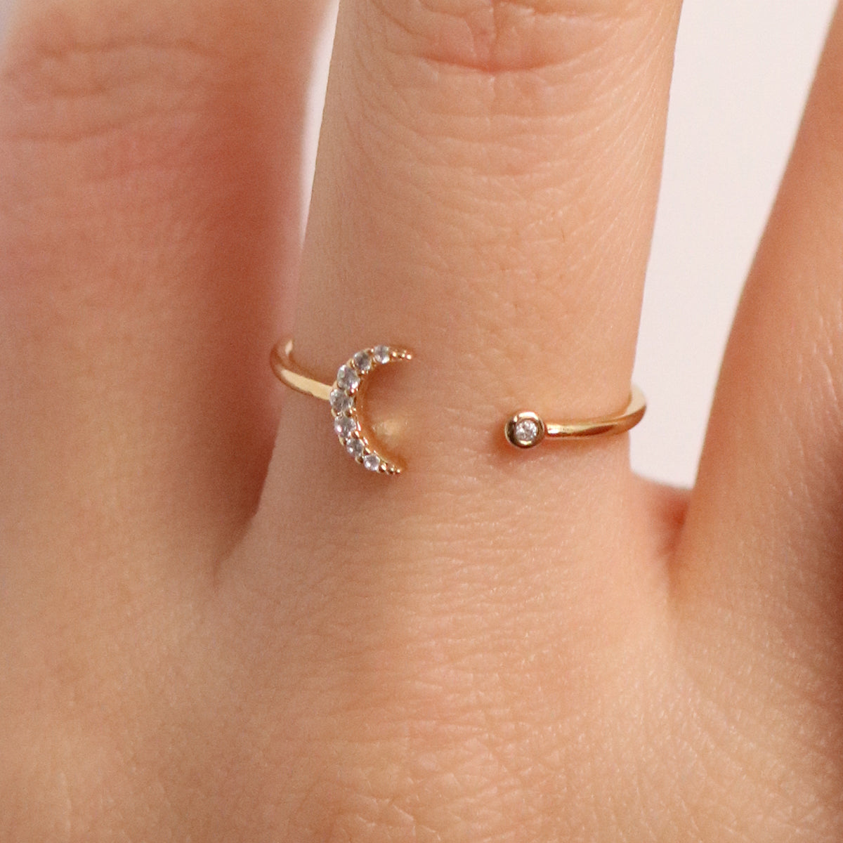 Cubic Crescent Moon Ring