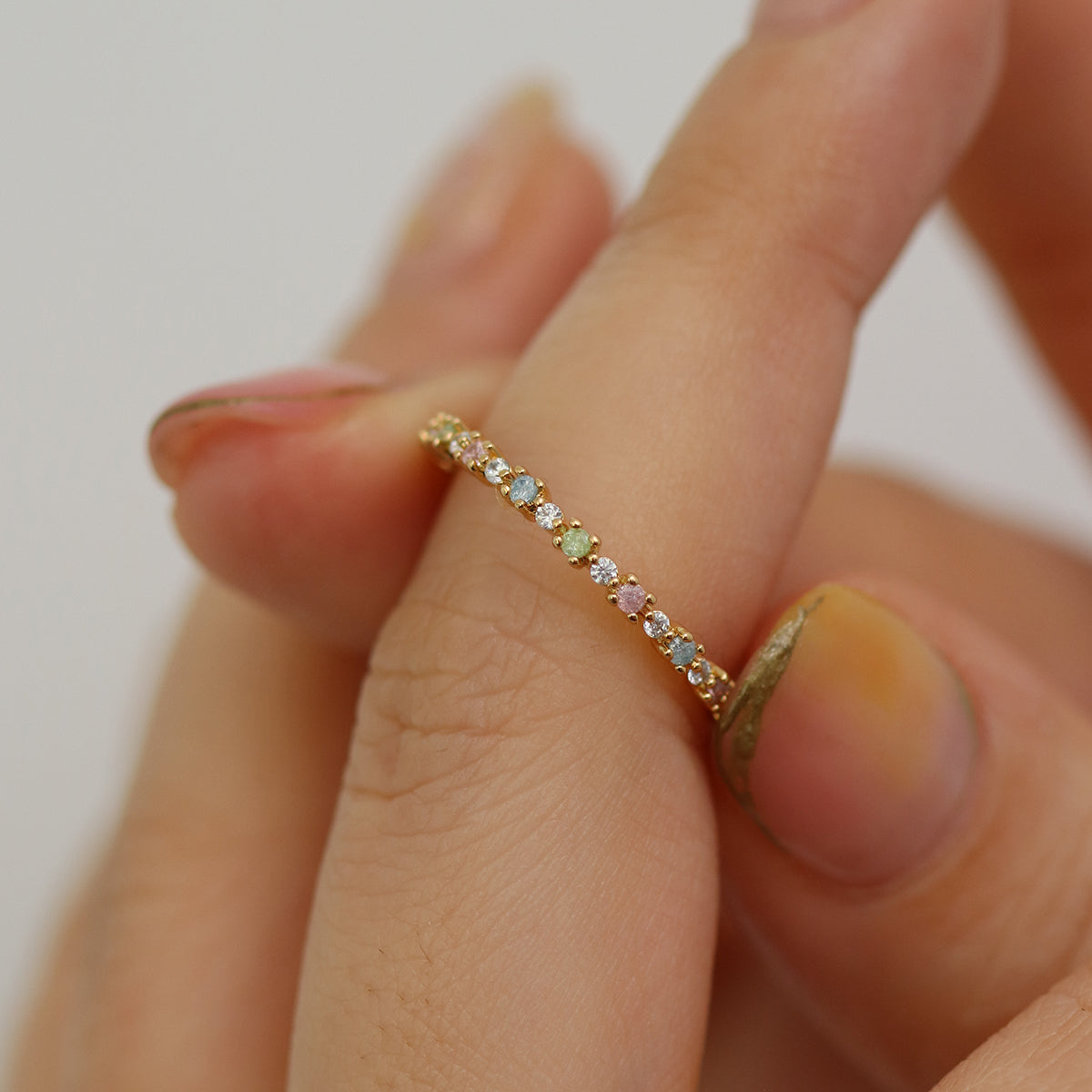 Pastel rainbow ring