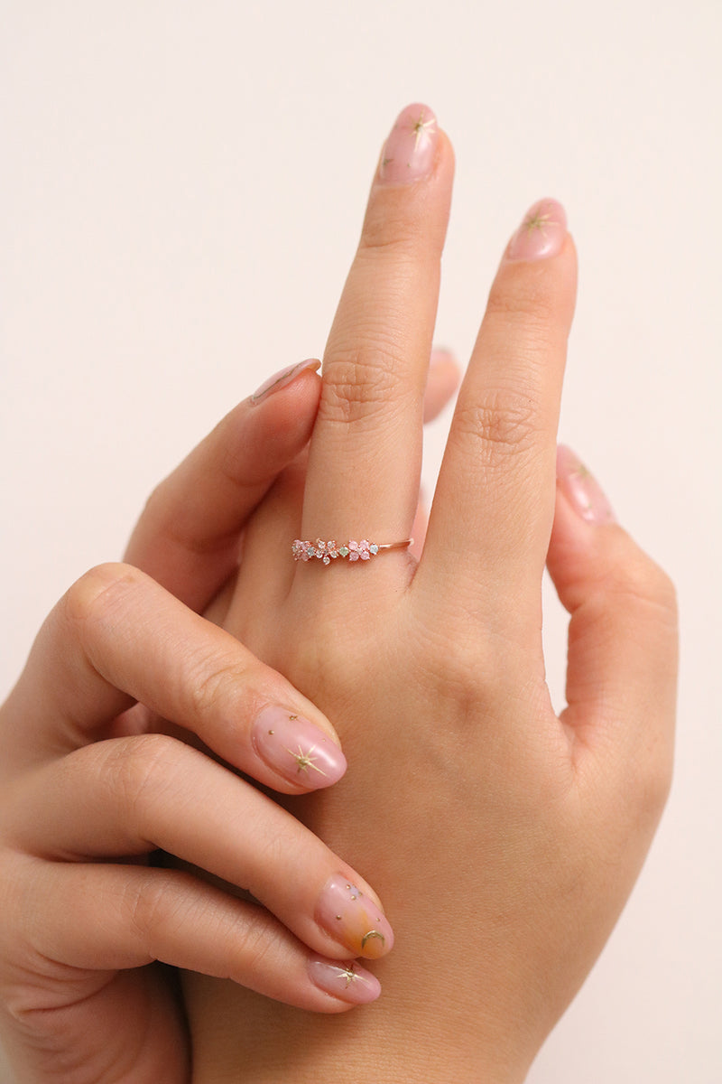 Pink flower ring