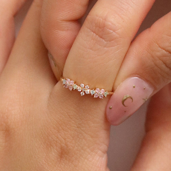 Pink flower ring