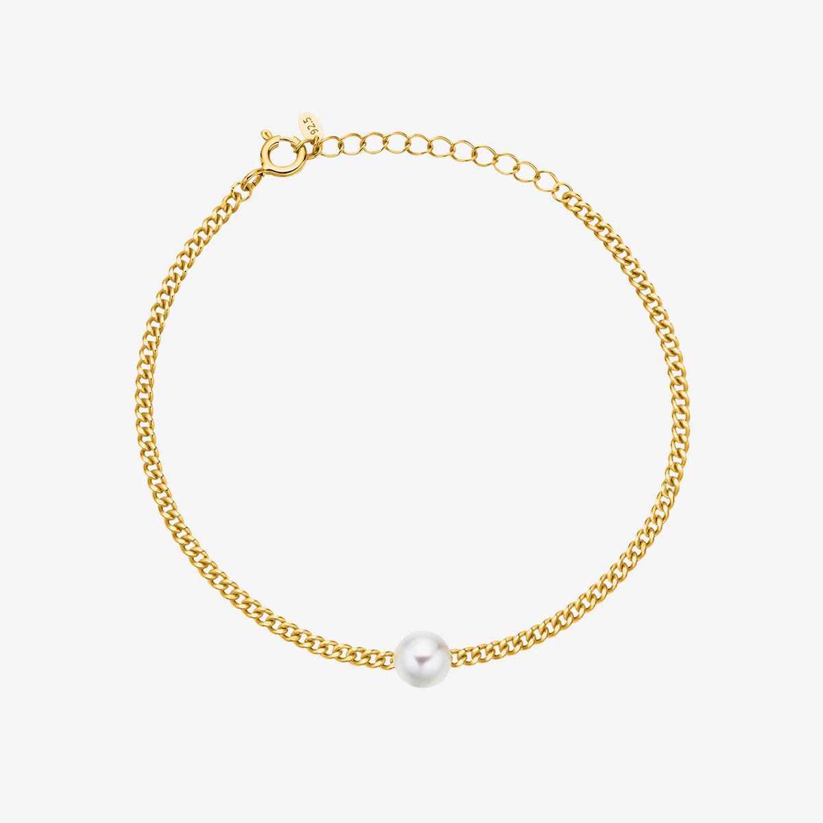 Simple pearl chain bracelet