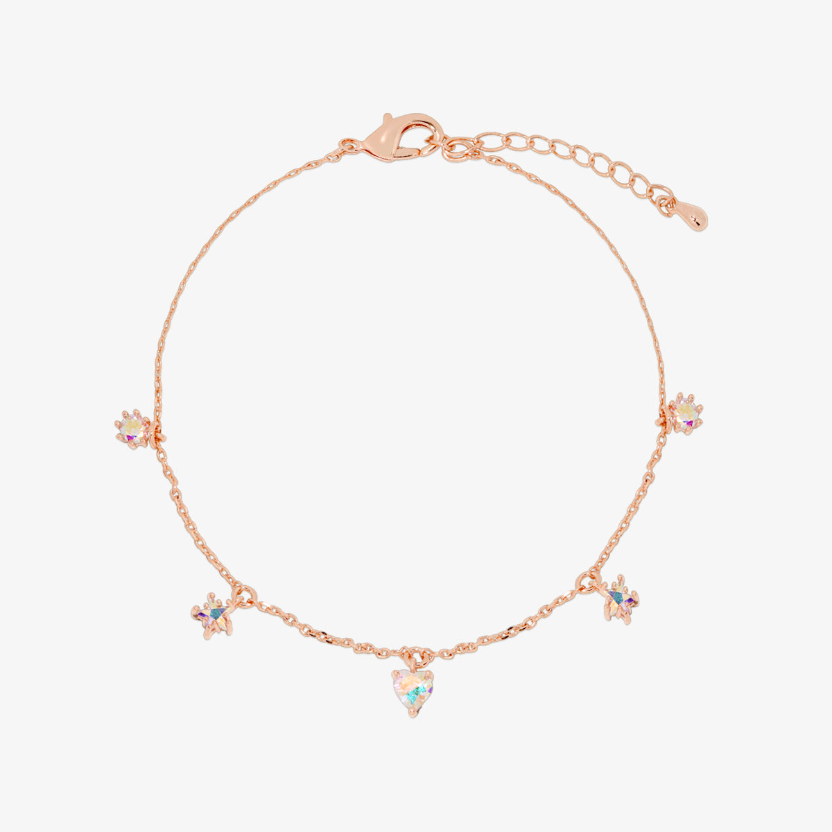 Smoked topaz heart star bracelet