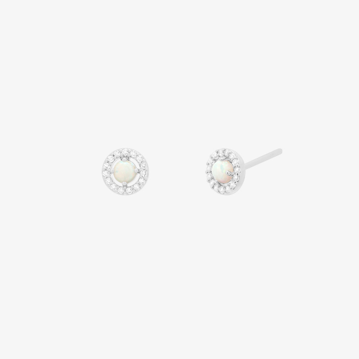 Opal cubic stud earrings