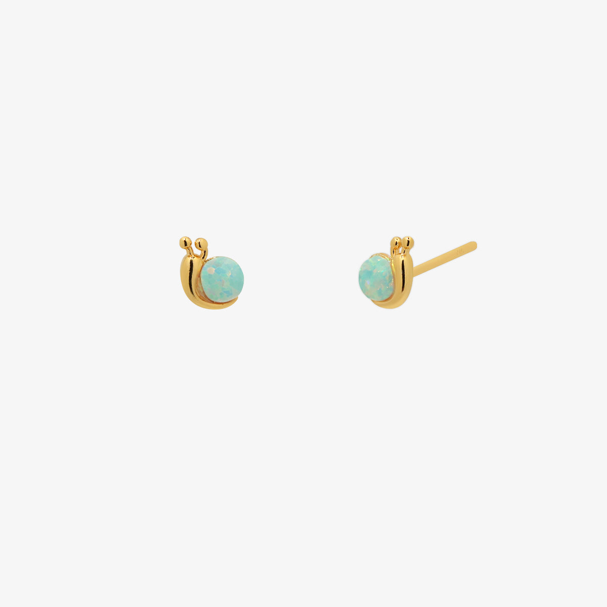 Opal snail earrings