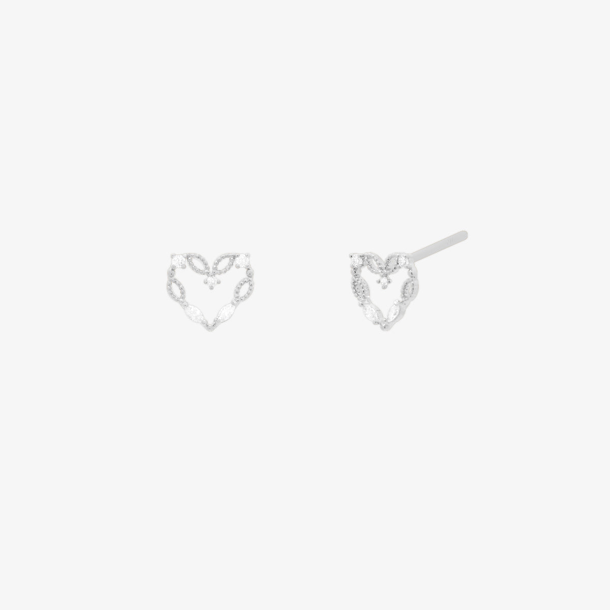 Cubic angled heart earrings