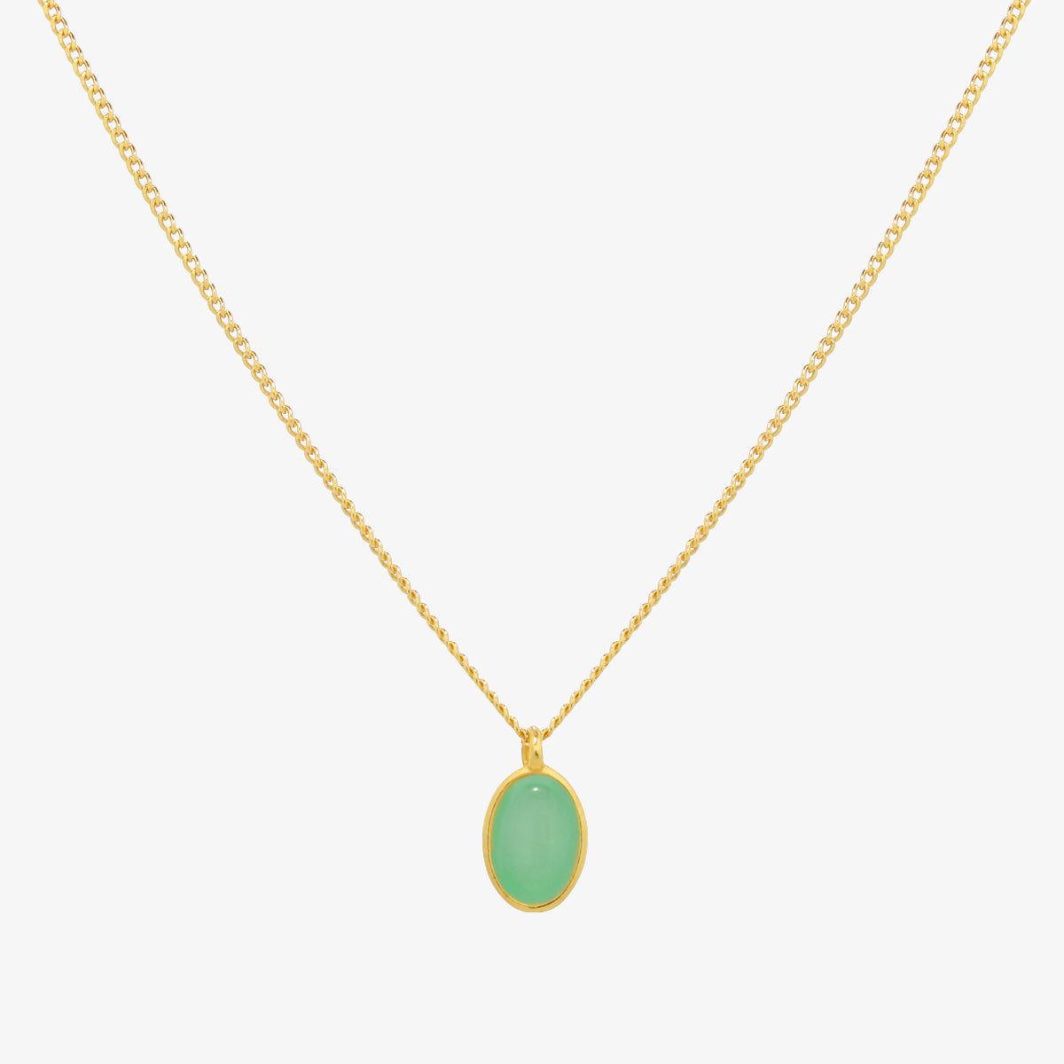 Gemstone oval pendant necklace