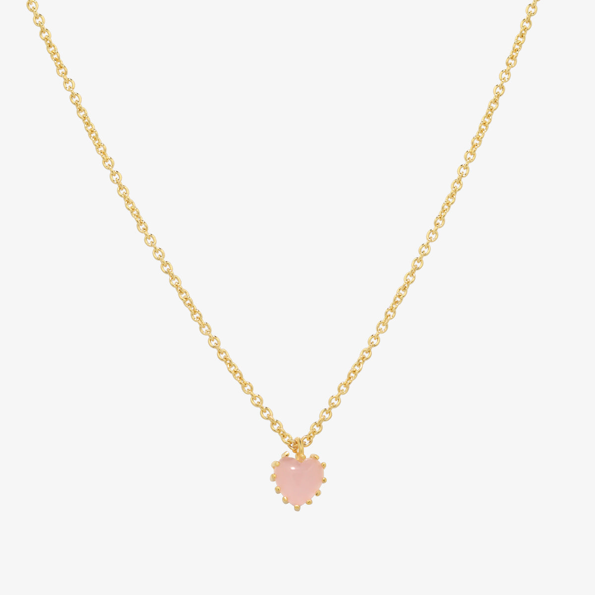 Heart rose quartz necklace