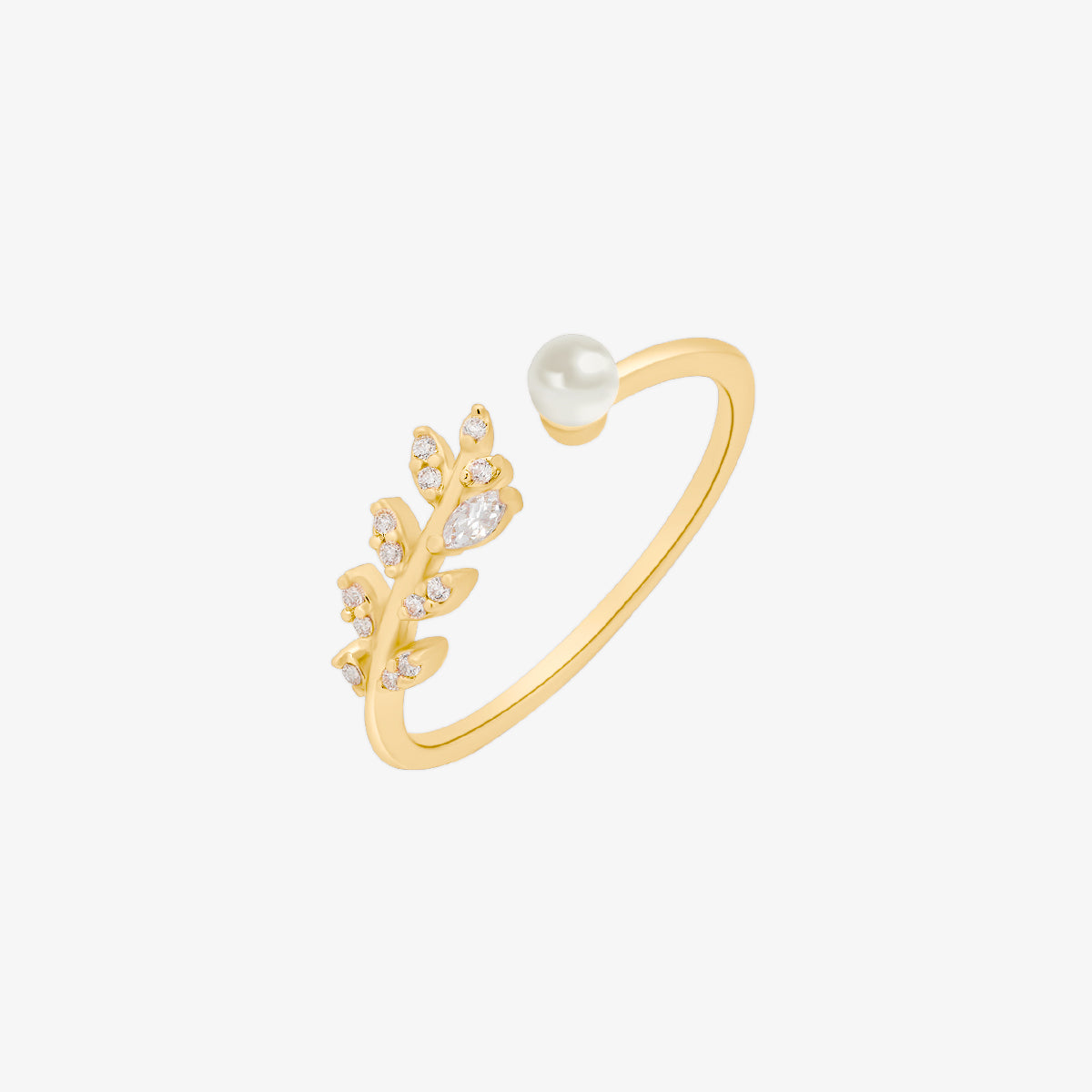 Pearl leaf ring