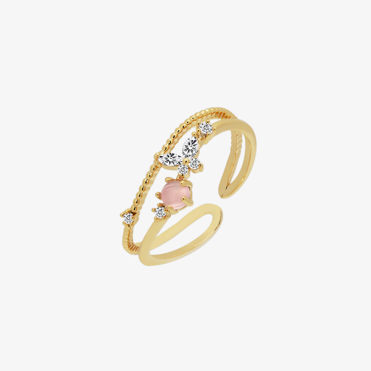 Pink butterfly ring