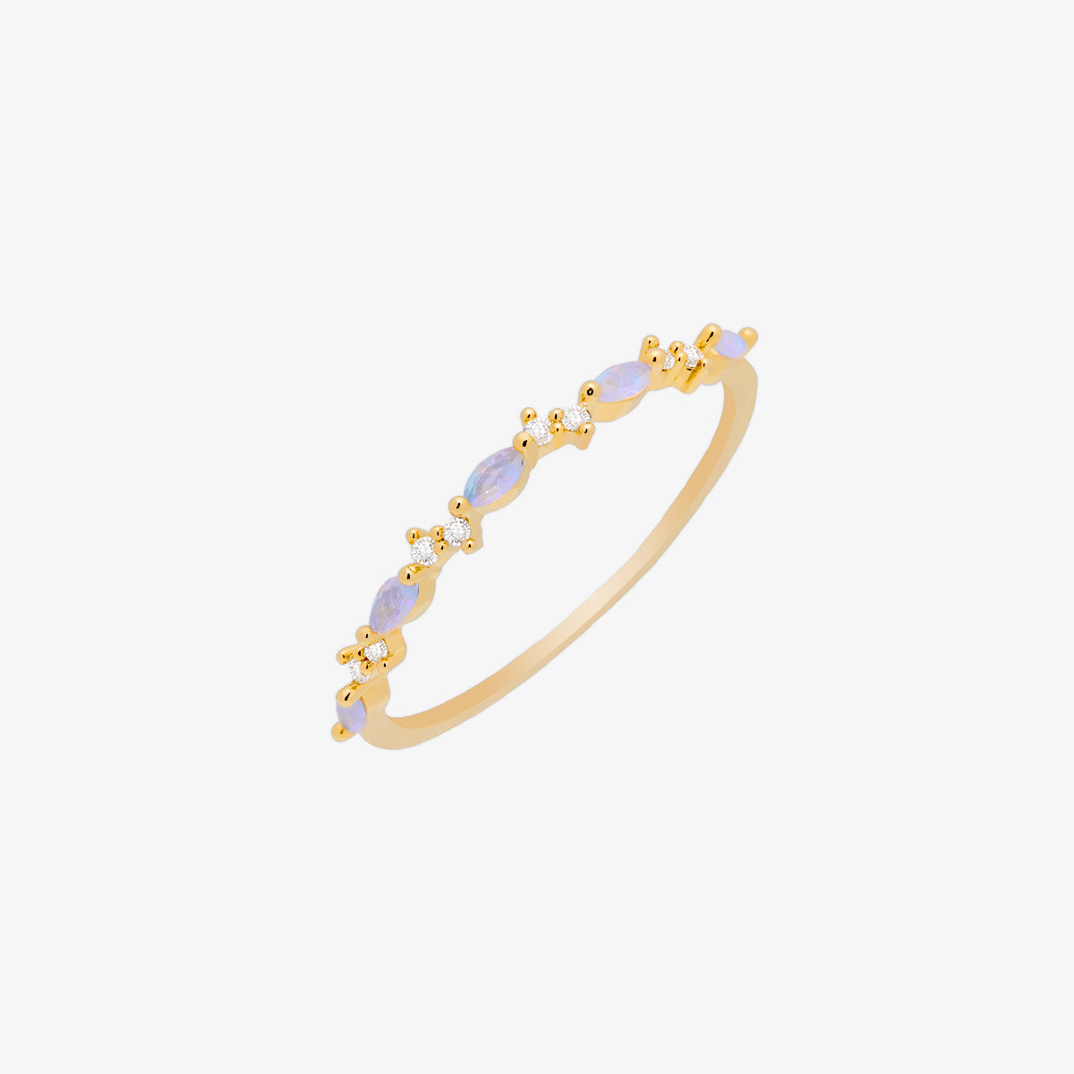 Moonstone braid ring