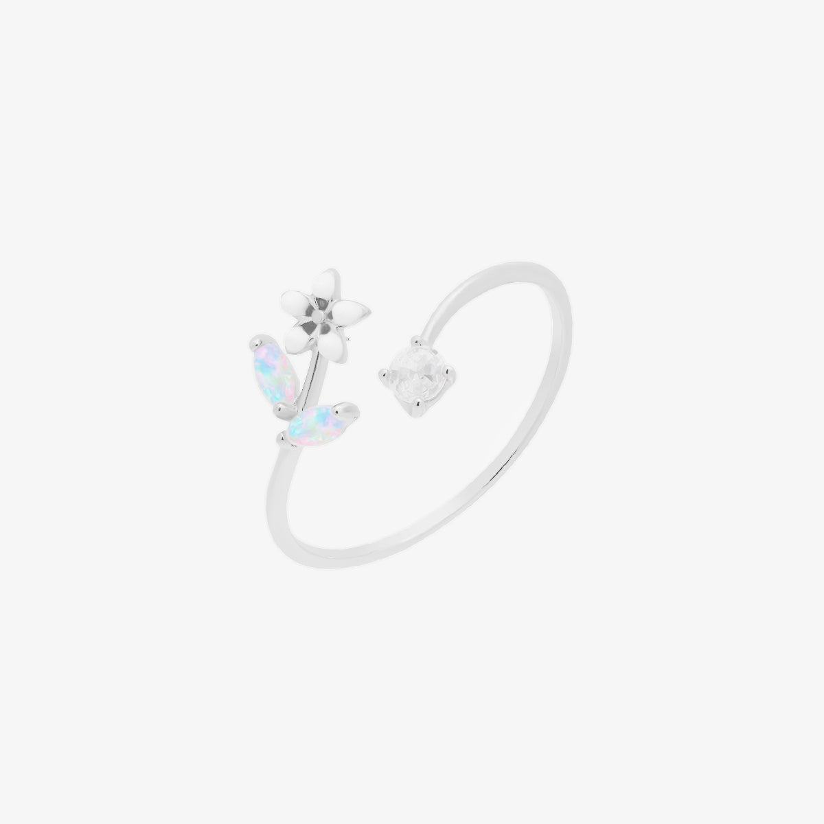 Opal Moonstone Blossom Ring