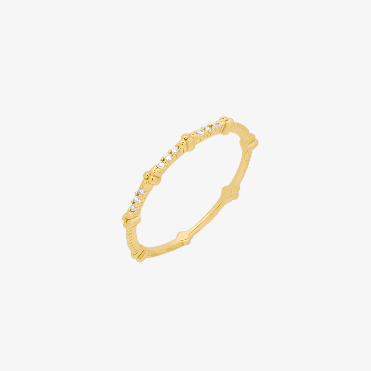 Simple Line Cubic Ring featuring a minimalist band with a single cubic zirconia, offering a sleek and elegant touch to any outfit.