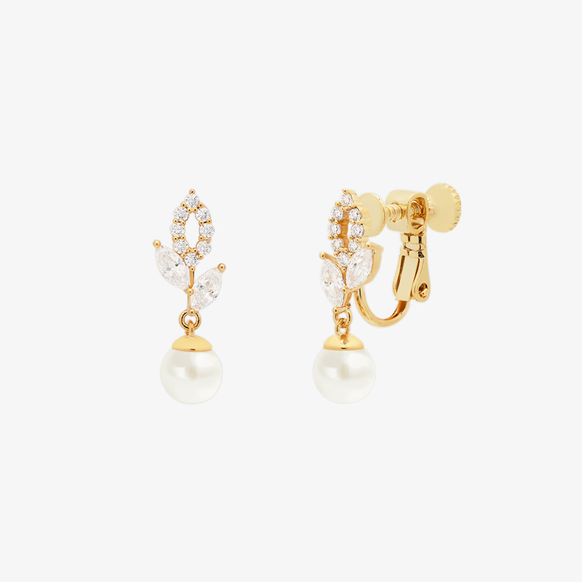 Laurel pearl drop clip on earrings