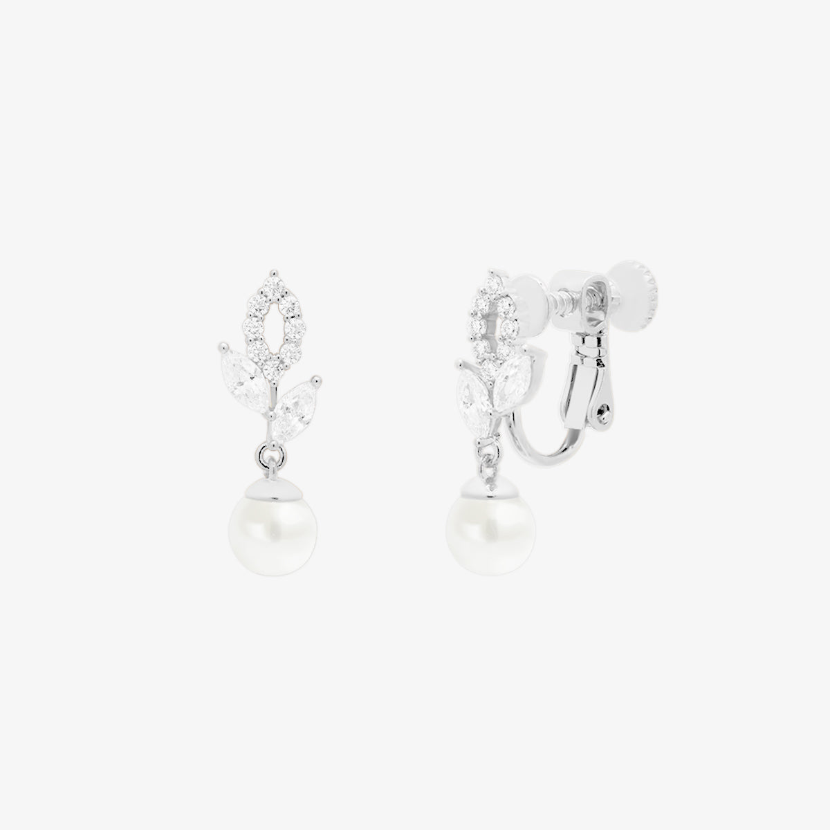 Laurel pearl drop clip on earrings