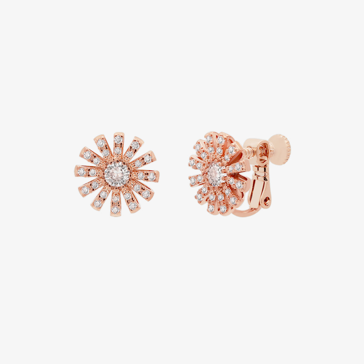 Daisy Cubic Clip on Earrings