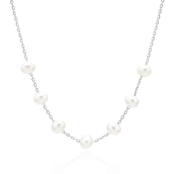 Seven pearls relayed necklace