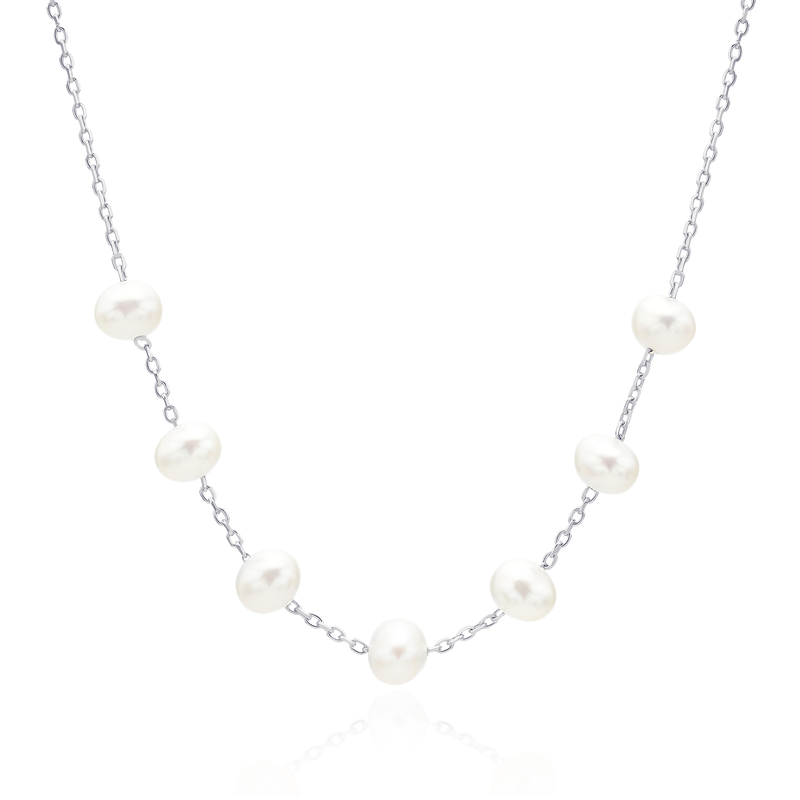 Seven pearls relayed necklace