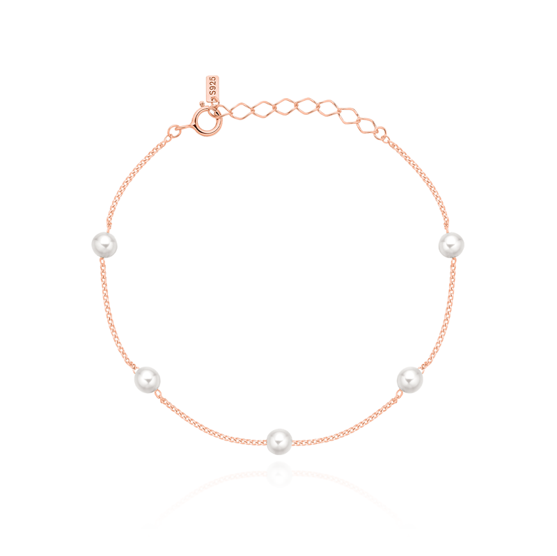 Five pearl relayed bracelet