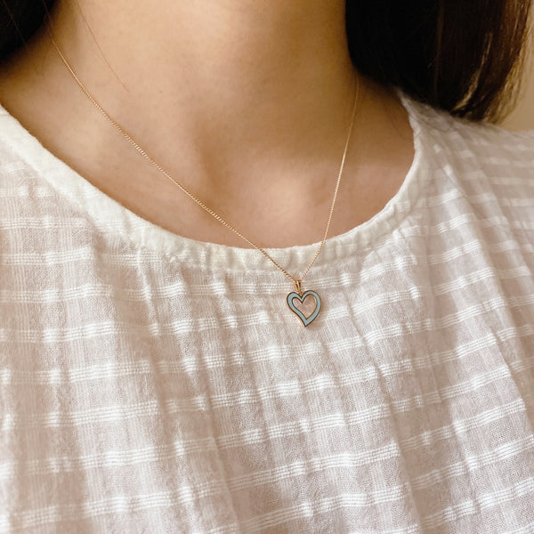 Epoxy heart necklace