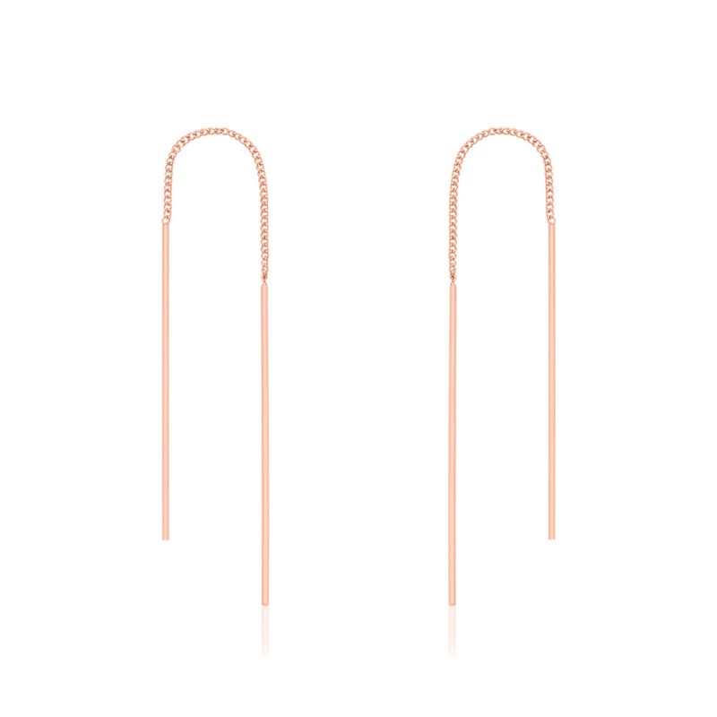 Drop stick long threader earrings