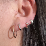 Cubic bunch huggie earring