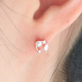 Pearl circle earrings