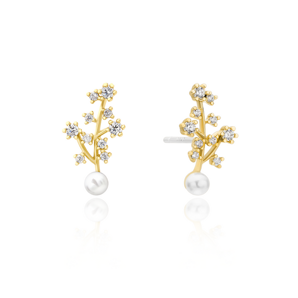 Pearl branch earrings
