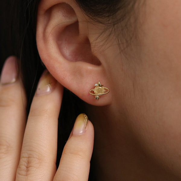Colourful saturn earrings