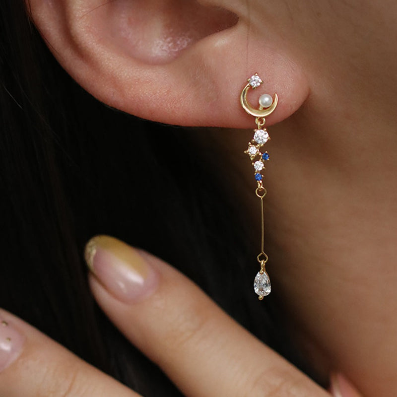 Blue milkyway dangle earrings