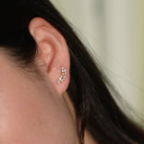 Curved cubic leaves earrings