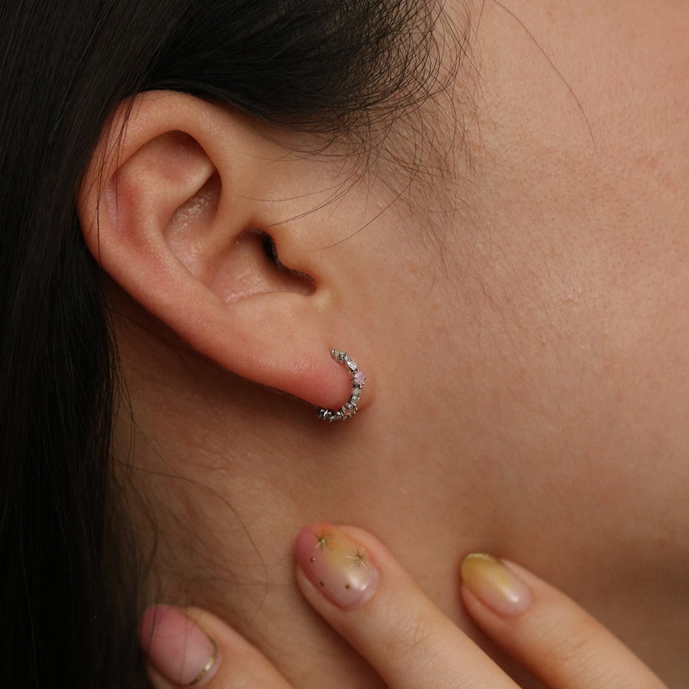 Pastel semi-hoop earrings