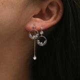 Circle cubic bunch earrings