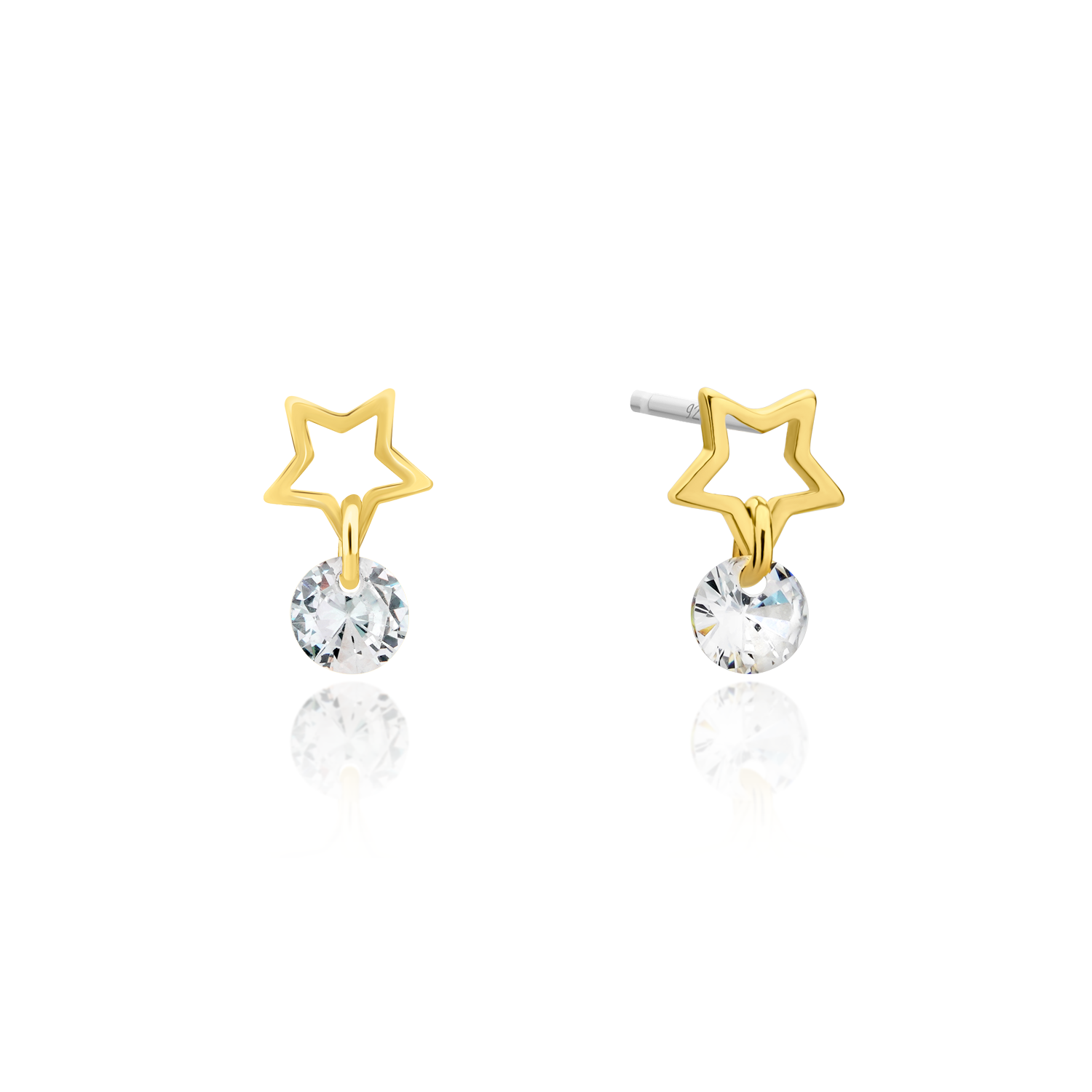 Star cubic dangle earrings