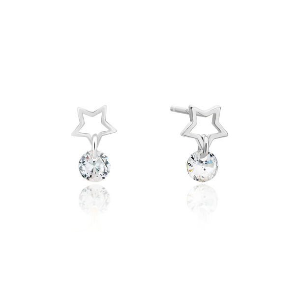 Star cubic dangle earrings