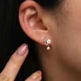 Lily rose quartz dangle earrings