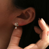 Lily green moonstone dangle earrings