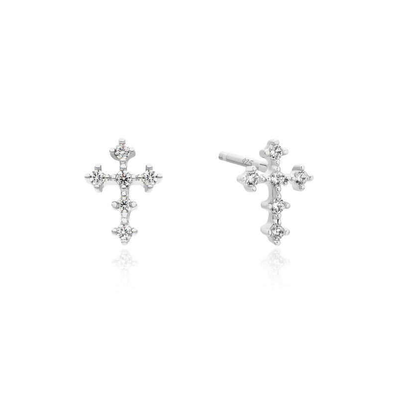 Cubic cross earrings