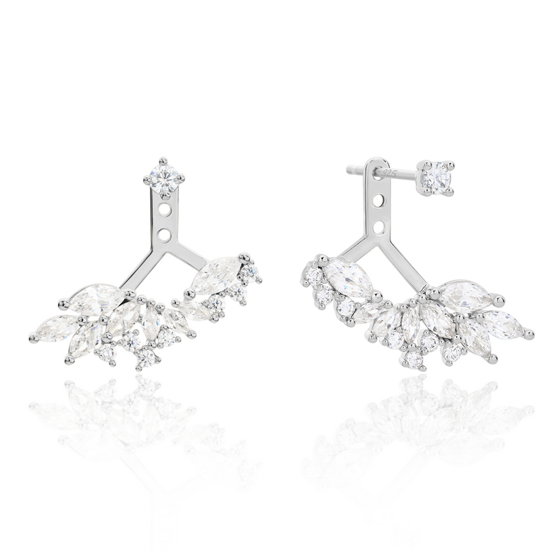 Cubic wing hug earrings