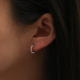 Moonstone semi-hoop earrings