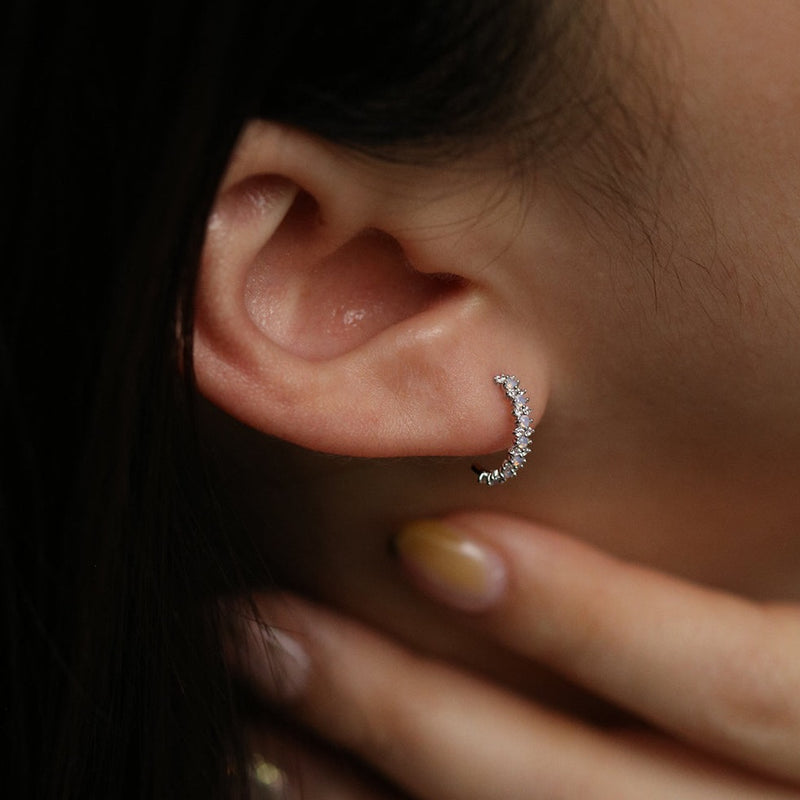 Snowflake semi-hoop earrings