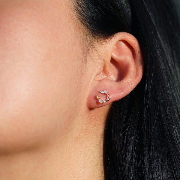 Moonstone laurel earrings