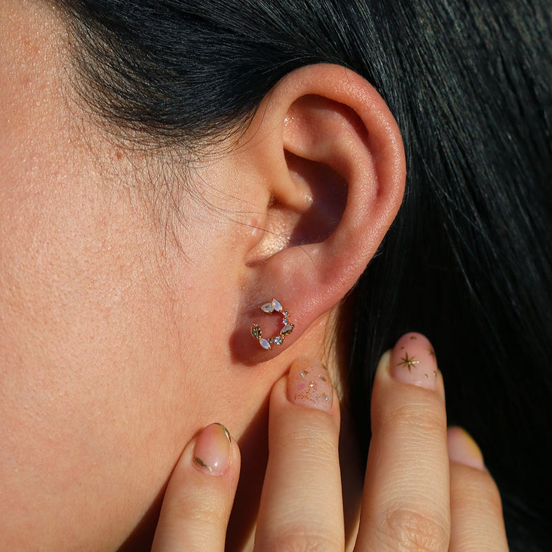 Moonstone laurel earrings