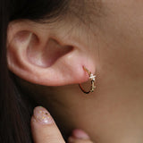 Moon and star semi-hoop earrings