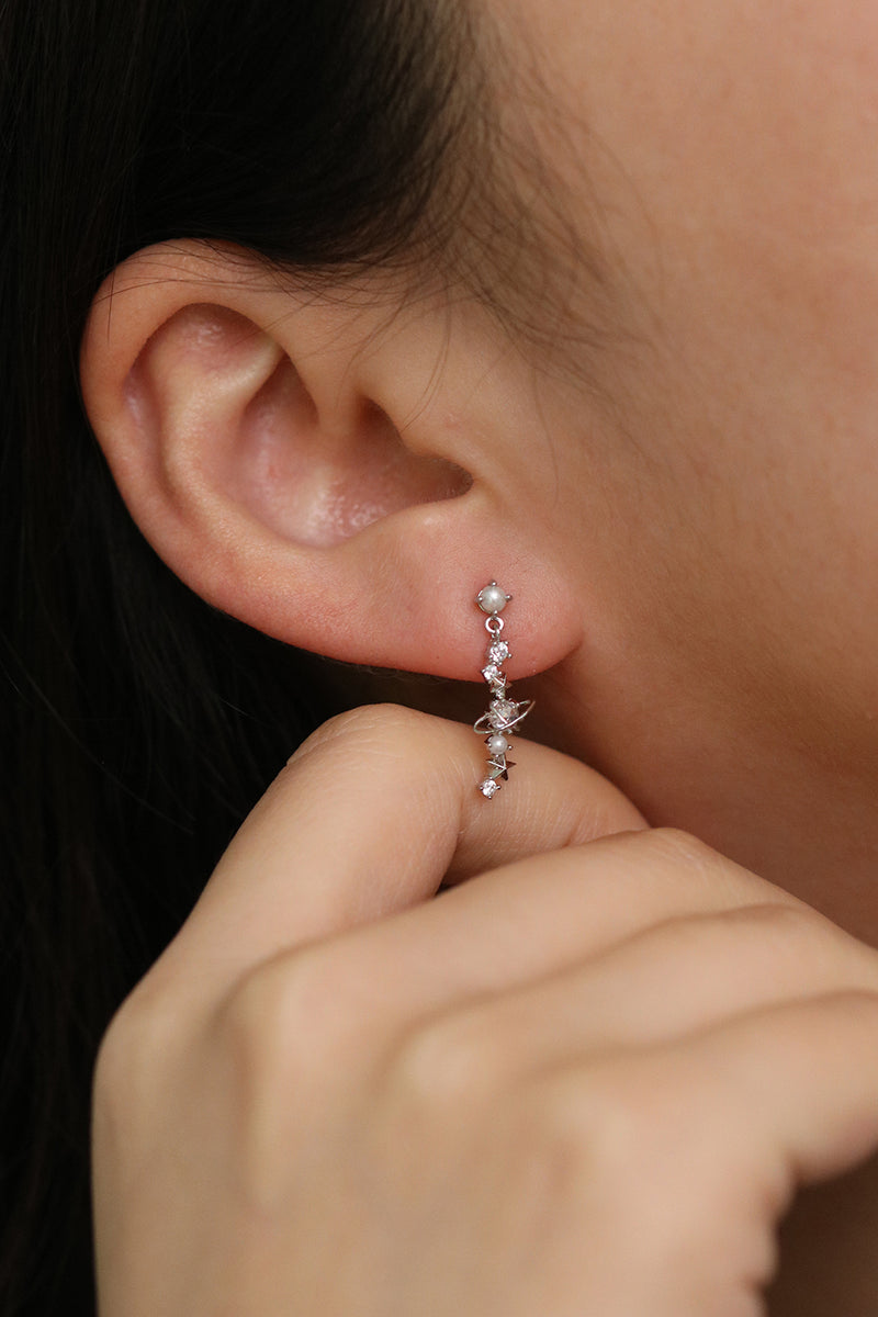 Milky way pearl dangle earrings