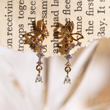 Butterfly drop earrings