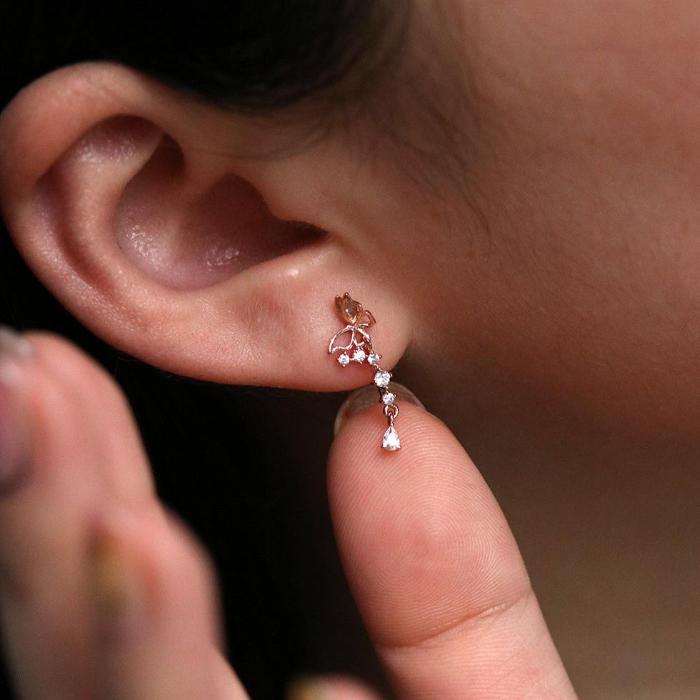 Butterfly drop earrings